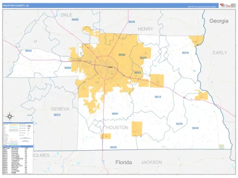 Houston County, AL map