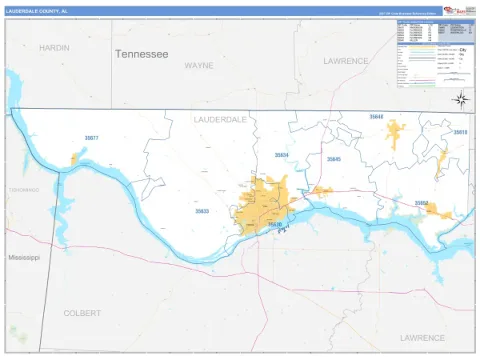 Lauderdale County, AL map