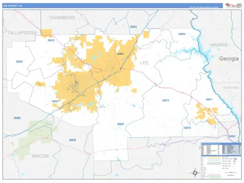 Lee County, AL map