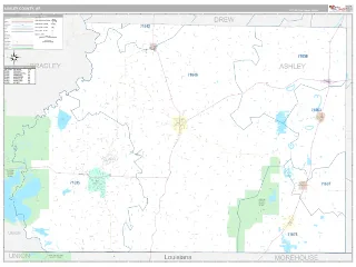 Ashley County, AR Classic style ZIP Code wall map