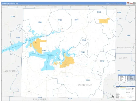 Cleburne County, AR map