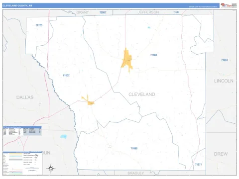 Cleveland County, AR map