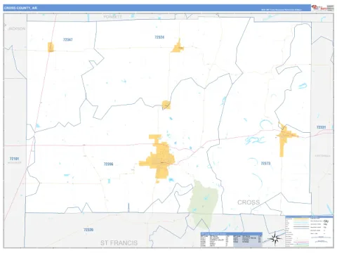 Cross County, AR map
