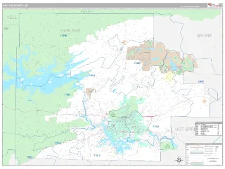 Garland County, AR Classic style ZIP Code wall map