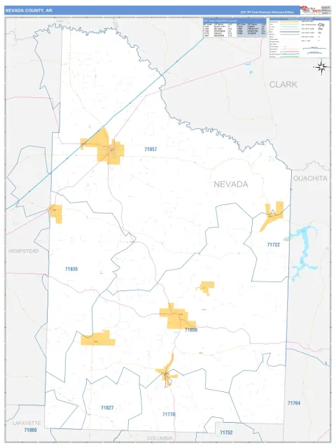 Nevada County, AR map