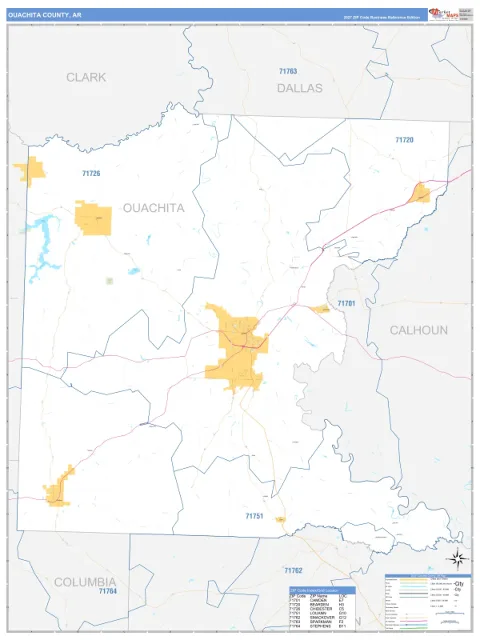 Ouachita County, AR map