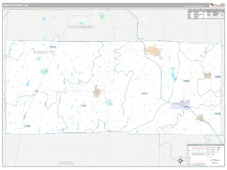 Poinsett County, AR Classic style ZIP Code wall map