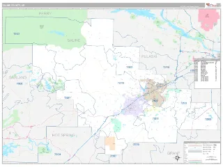 Saline County, AR Classic style ZIP Code wall map