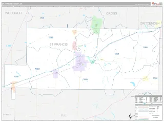 St. Francis County, AR Classic style ZIP Code wall map