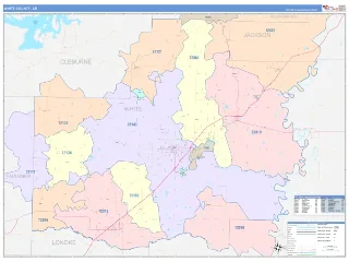 White County, AR ColorCast style ZIP Code wall map