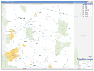 Cochise County, AZ Business Reference style ZIP Code wall map