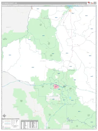 Coconino County, AZ Classic style ZIP Code wall map