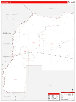 La Paz County, AZ RedLine style ZIP Code wall map