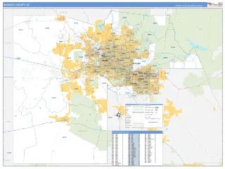 Maricopa County, AZ Business Reference style ZIP Code wall map