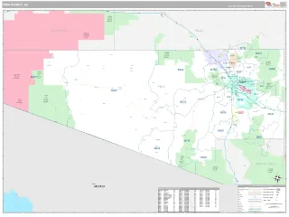 Pima County, AZ Classic style ZIP Code wall map