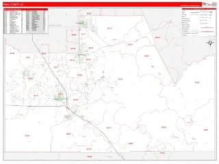 Pinal County, AZ RedLine style ZIP Code wall map