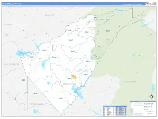 Calaveras County, CA Business Reference style ZIP Code wall map