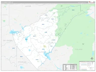 Calaveras County, CA Classic style ZIP Code wall map