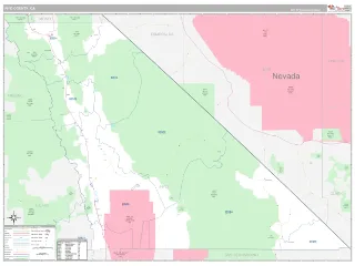 Inyo County, CA Classic style ZIP Code wall map