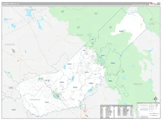 Madera County, CA Classic style ZIP Code wall map