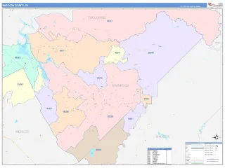 Mariposa County, CA ColorCast style ZIP Code wall map