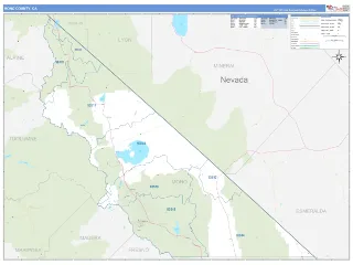 Mono County, CA Business Reference style ZIP Code wall map