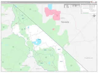Mono County, CA Classic style ZIP Code wall map