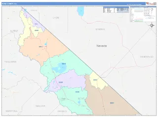 Mono County, CA ColorCast style ZIP Code wall map