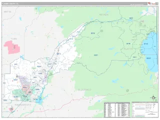 Placer County, CA Classic style ZIP Code wall map