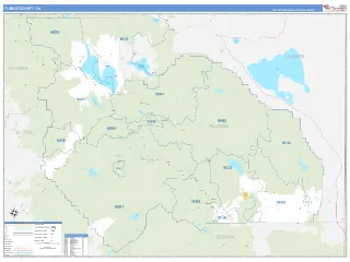 Plumas County, CA Business Reference style ZIP Code wall map