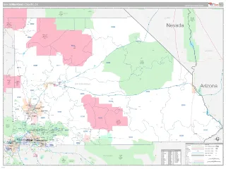 San Bernardino County, CA Classic style ZIP Code wall map
