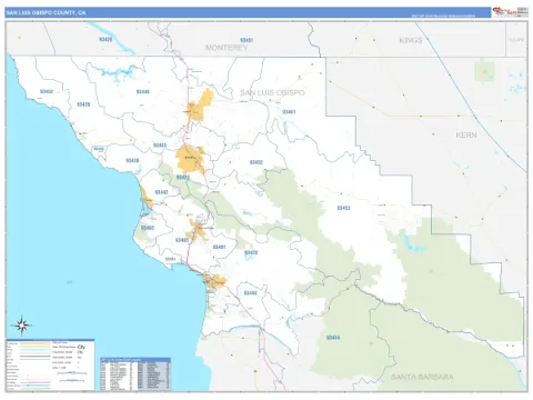 San Luis Obispo County, CA map