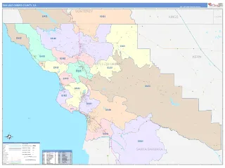 San Luis Obispo County, CA ColorCast style ZIP Code wall map