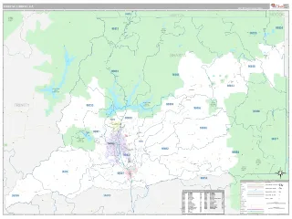 Shasta County, CA Classic style ZIP Code wall map