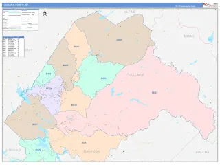 Tuolumne County, CA ColorCast style ZIP Code wall map