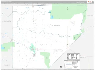 Alamosa County, CO Classic style ZIP Code wall map