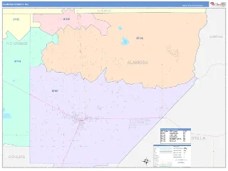 Alamosa County, CO ColorCast style ZIP Code wall map