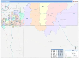 Arapahoe County, CO ColorCast style ZIP Code wall map