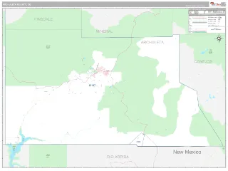 Archuleta County, CO Classic style ZIP Code wall map