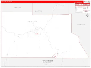 Archuleta County, CO RedLine style ZIP Code wall map