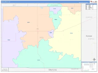 Baca County, CO ColorCast style ZIP Code wall map