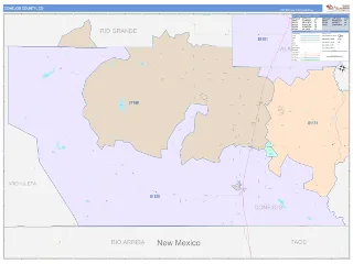 Conejos County, CO ColorCast style ZIP Code wall map