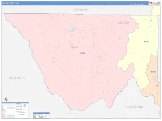 Custer County, CO ColorCast style ZIP Code wall map