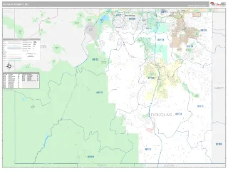 Douglas County, CO Classic style ZIP Code wall map