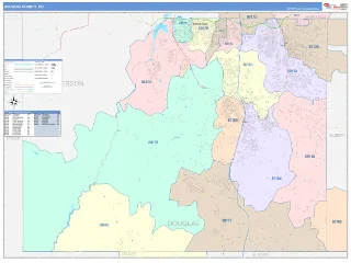 Douglas County, CO ColorCast style ZIP Code wall map