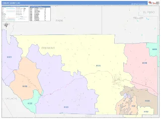 Fremont County, CO ColorCast style ZIP Code wall map