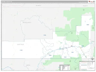 Garfield County, CO Classic style ZIP Code wall map