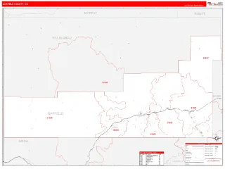 Garfield County, CO RedLine style ZIP Code wall map