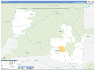 Gilpin County, CO Business Reference style ZIP Code wall map