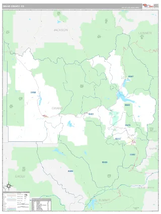 Grand County, CO Classic style ZIP Code wall map